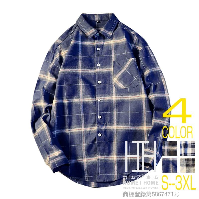 シャツ メンズ 長袖 ユニセック チェック 羽織り 腰巻 トップス 開襟 ブラック Ccs68 Rushup 通販 Yahoo ショッピング