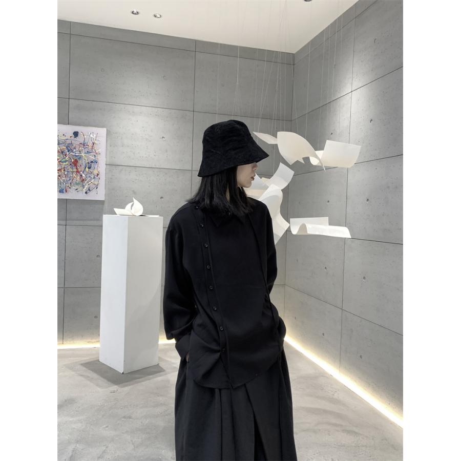 長袖シャツ ブラウス レディース トップス デザイン オリジナル 個性的 ゆったり オーバーサイズ 体型カバー 秋冬おしゃれ キレイめ | ホームアイホーム | 05