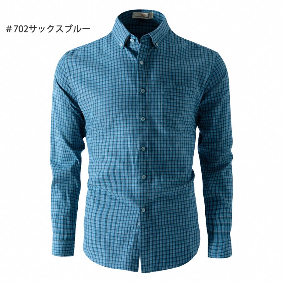 シャツ メンズ 長袖 ボタンダウンシャツ チェックシャツ ギンガムチェック ポケット カラー配色 ゆったり 大きい 大きいサイズ おしゃれ 春 秋 冬 メンズシャツ | ホームアイホーム | 12