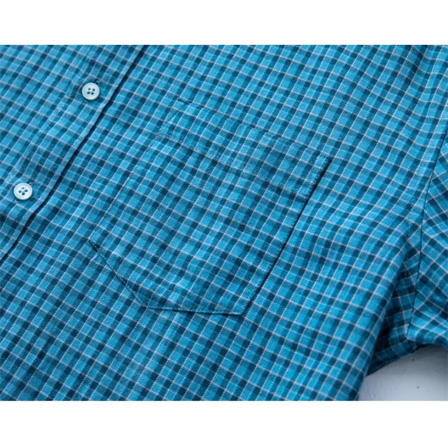 シャツ メンズ 長袖 ボタンダウンシャツ チェックシャツ ギンガムチェック ポケット カラー配色 ゆったり 大きい 大きいサイズ おしゃれ 春 秋 冬 メンズシャツ | ホームアイホーム | 15