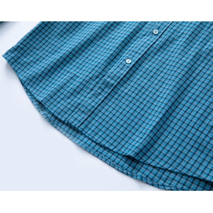 シャツ メンズ 長袖 ボタンダウンシャツ チェックシャツ ギンガムチェック ポケット カラー配色 ゆったり 大きい 大きいサイズ おしゃれ 春 秋 冬 メンズシャツ | ホームアイホーム | 16