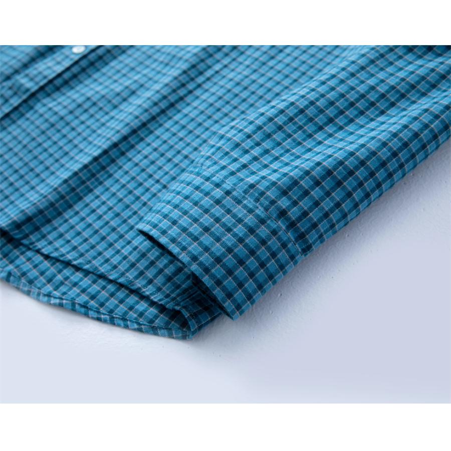 シャツ メンズ 長袖 ボタンダウンシャツ チェックシャツ ギンガムチェック ポケット カラー配色 ゆったり 大きい 大きいサイズ おしゃれ 春 秋 冬 メンズシャツ | ホームアイホーム | 17