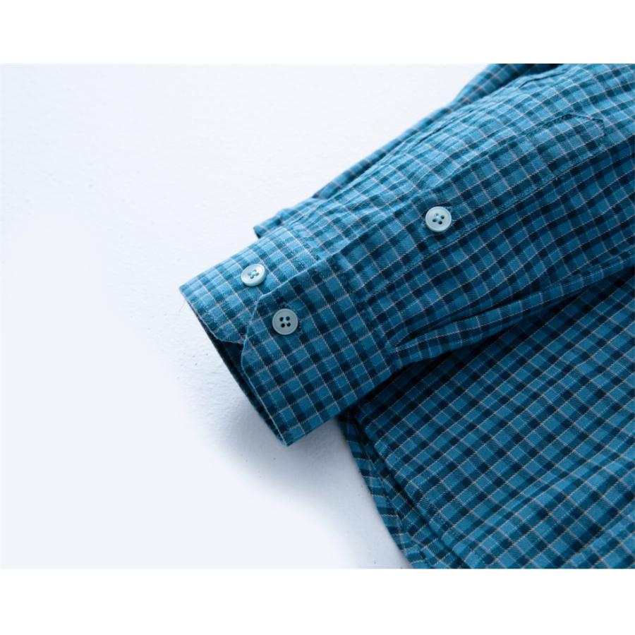 シャツ メンズ 長袖 ボタンダウンシャツ チェックシャツ ギンガムチェック ポケット カラー配色 ゆったり 大きい 大きいサイズ おしゃれ 春 秋 冬 メンズシャツ | ホームアイホーム | 18