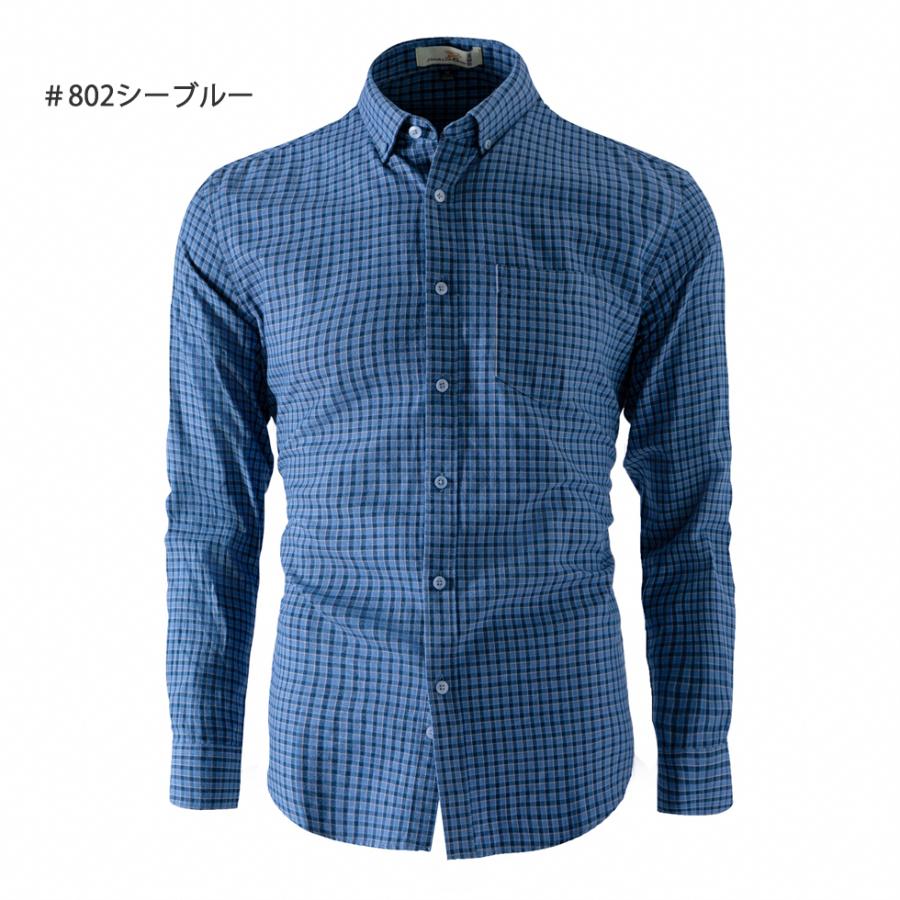 シャツ メンズ 長袖 ボタンダウンシャツ チェックシャツ ギンガムチェック ポケット カラー配色 ゆったり 大きい 大きいサイズ おしゃれ 春 秋 冬 メンズシャツ | ホームアイホーム | 03