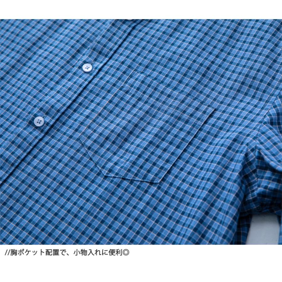 シャツ メンズ 長袖 ボタンダウンシャツ チェックシャツ ギンガムチェック ポケット カラー配色 ゆったり 大きい 大きいサイズ おしゃれ 春 秋 冬 メンズシャツ | ホームアイホーム | 06