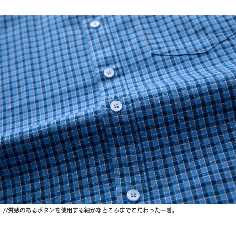 シャツ メンズ 長袖 ボタンダウンシャツ チェックシャツ ギンガムチェック ポケット カラー配色 ゆったり 大きい 大きいサイズ おしゃれ 春 秋 冬 メンズシャツ | ホームアイホーム | 07