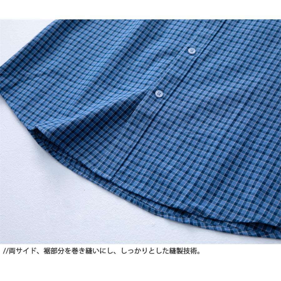 シャツ メンズ 長袖 ボタンダウンシャツ チェックシャツ ギンガムチェック ポケット カラー配色 ゆったり 大きい 大きいサイズ おしゃれ 春 秋 冬 メンズシャツ | ホームアイホーム | 08