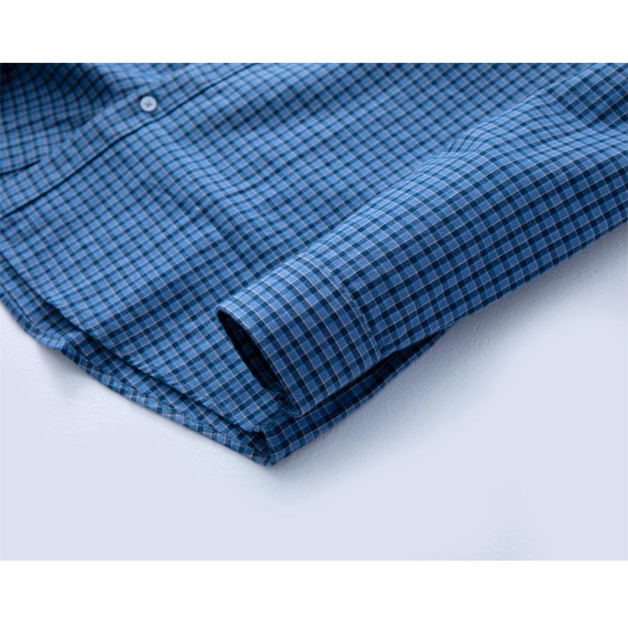 シャツ メンズ 長袖 ボタンダウンシャツ チェックシャツ ギンガムチェック ポケット カラー配色 ゆったり 大きい 大きいサイズ おしゃれ 春 秋 冬 メンズシャツ | ホームアイホーム | 09