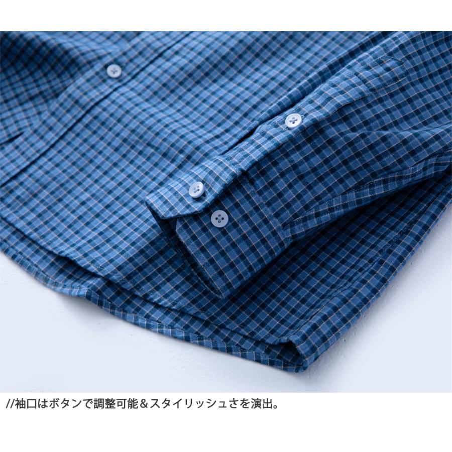 シャツ メンズ 長袖 ボタンダウンシャツ チェックシャツ ギンガムチェック ポケット カラー配色 ゆったり 大きい 大きいサイズ おしゃれ 春 秋 冬 メンズシャツ | ホームアイホーム | 10