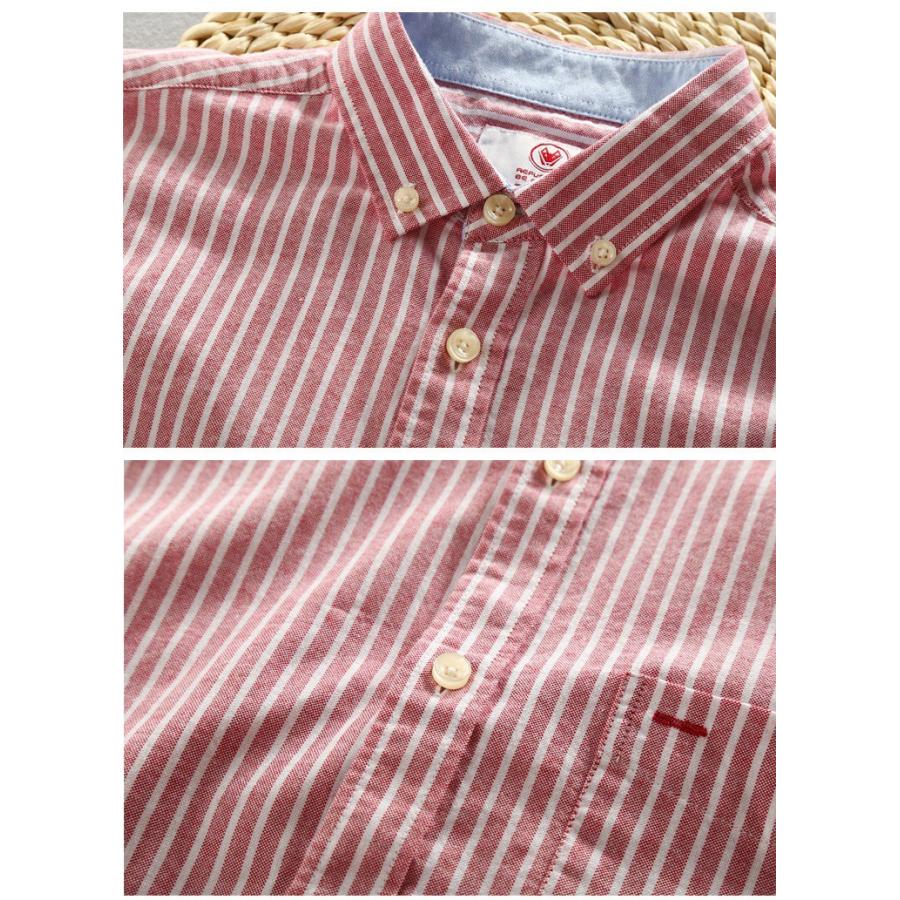ストライプシャツ メンズ ボタンダウン 長袖 オックスフォードシャツ シンプル カジュアルシャツ 秋 | ホームアイホーム | 12
