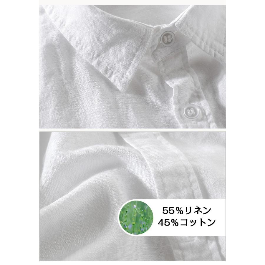 リネンシャツ メンズ 無地 長袖 カジュアルシャツ 春夏 カラフル 通気 リネン 綿 麻 | ホームアイホーム | 11