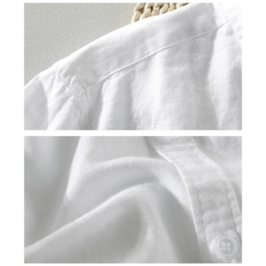 リネンシャツ メンズ 無地 長袖 カジュアルシャツ 春夏 カラフル 通気 リネン 綿 麻 | ホームアイホーム | 12