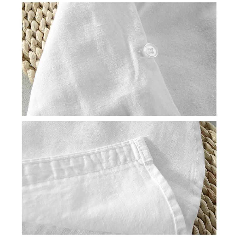 リネンシャツ メンズ 無地 長袖 カジュアルシャツ 春夏 カラフル 通気 リネン 綿 麻 | ホームアイホーム | 14