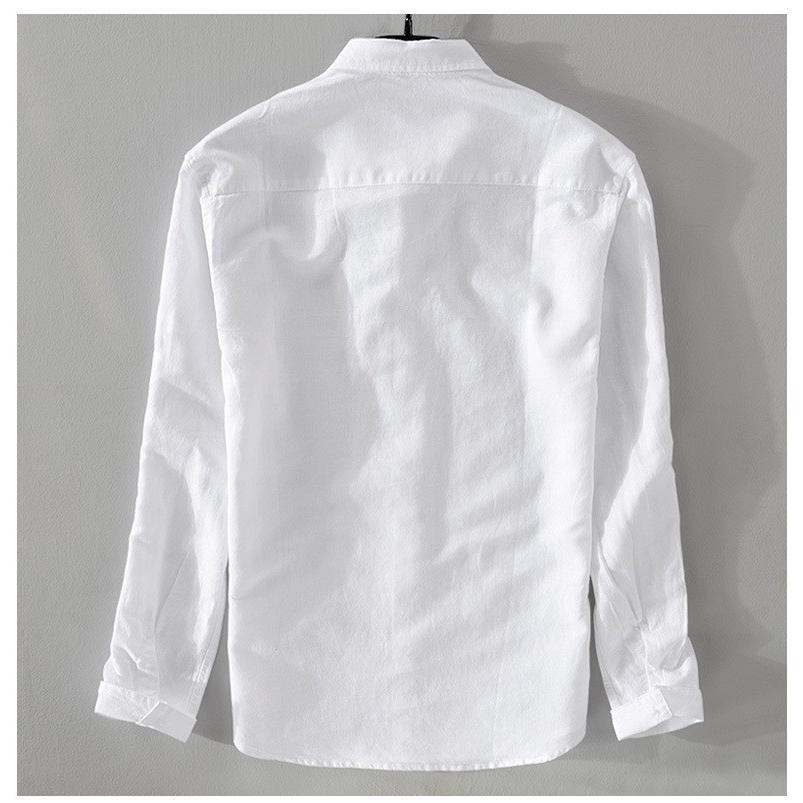 リネンシャツ メンズ 無地 長袖 カジュアルシャツ 春夏 カラフル 通気 リネン 綿 麻 | ホームアイホーム | 09