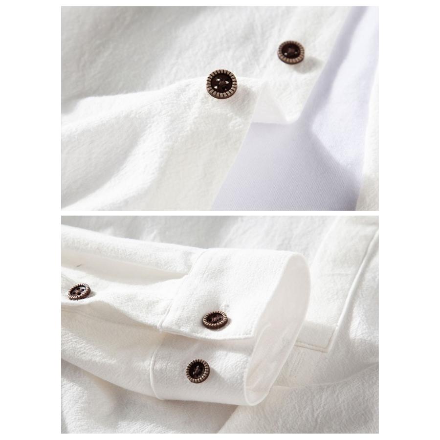 カジュアルシャツ メンズ 無地 長袖柔らかい 白シャツ カラフル カジュアル ビジカジ | ホームアイホーム | 14