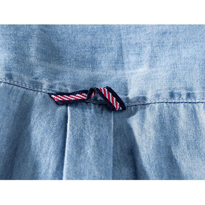 デニムシャツ メンズ 無地 長袖柔らかい ポケット付き ウォッシュ加工 カジュアル アメカジ | ホームアイホーム | 12