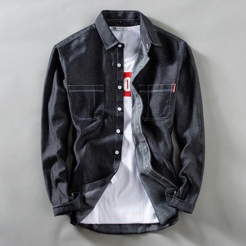 デニムシャツ メンズ 無地 長袖柔らかい ポケット付き ウォッシュ加工 カジュアル アメカジ | ホームアイホーム | 03