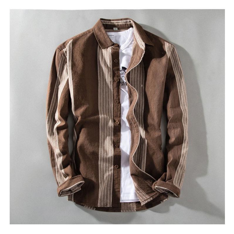 カジュアルシャツ メンズ ストラップ 長袖 カラー配色 オシャレ スリム アメカジ シャツ | ホームアイホーム | 04