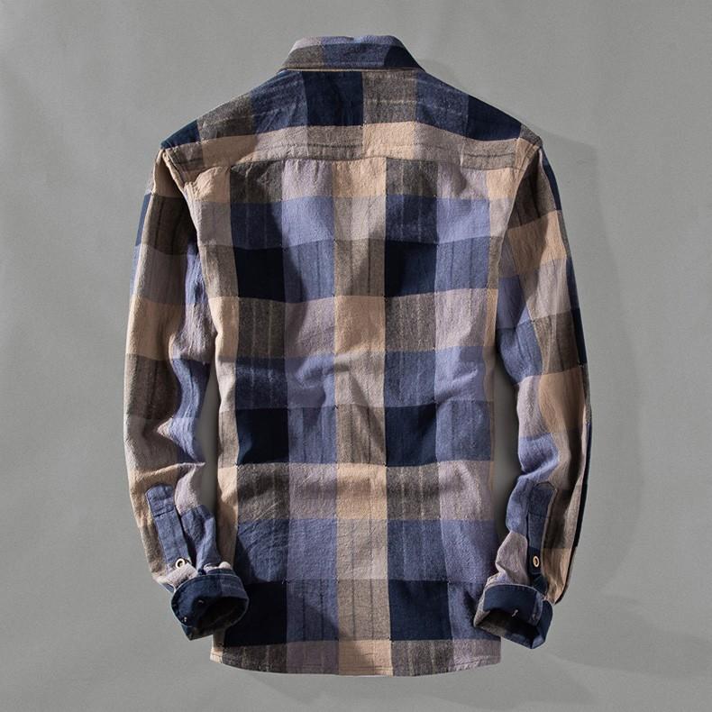 カジュアルシャツ メンズ チェック柄 長袖 カラー配色 アメカジ コットン おしゃれ スリム春秋 | ホームアイホーム | 03