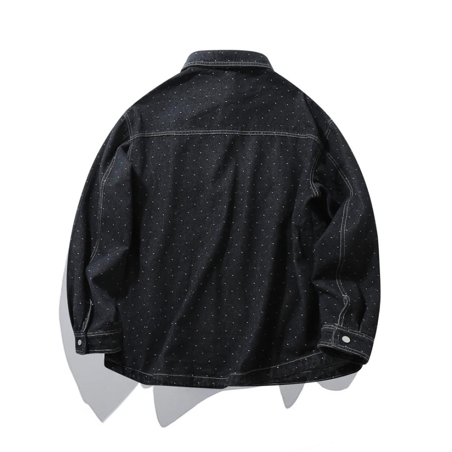 シャツジャケット メンズ カバーオール ジャケット ブルゾン デニムジャケット Gジャン おしゃれ 総柄 大きめポケット付き 30代 40代 50代 トラッカージャケット | ホームアイホーム | 02