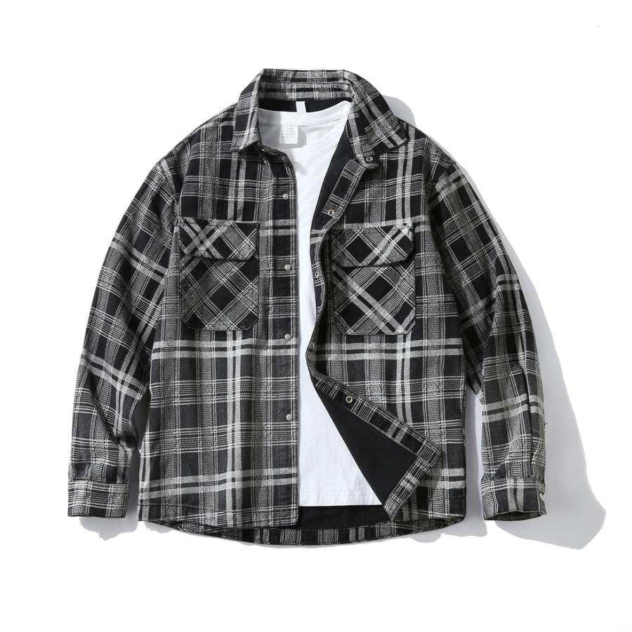 ジャケット ブルゾン シャツジャケット メンズ カバーオール デニム 千鳥格子 チェック柄 Gジャン 春 秋 カジュアル きれいめ おしゃれ 大きいサイズ 両ポケット | ホームアイホーム