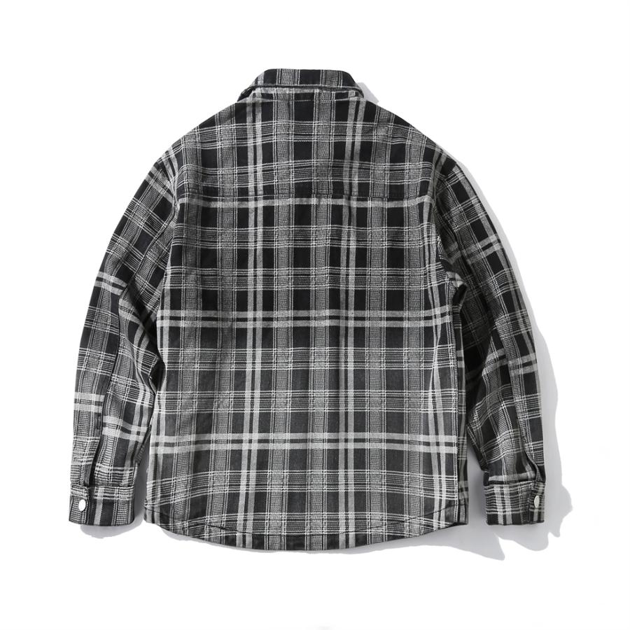 ジャケット ブルゾン シャツジャケット メンズ カバーオール デニム 千鳥格子 チェック柄 Gジャン 春 秋 カジュアル きれいめ おしゃれ 大きいサイズ 両ポケット | ホームアイホーム | 02