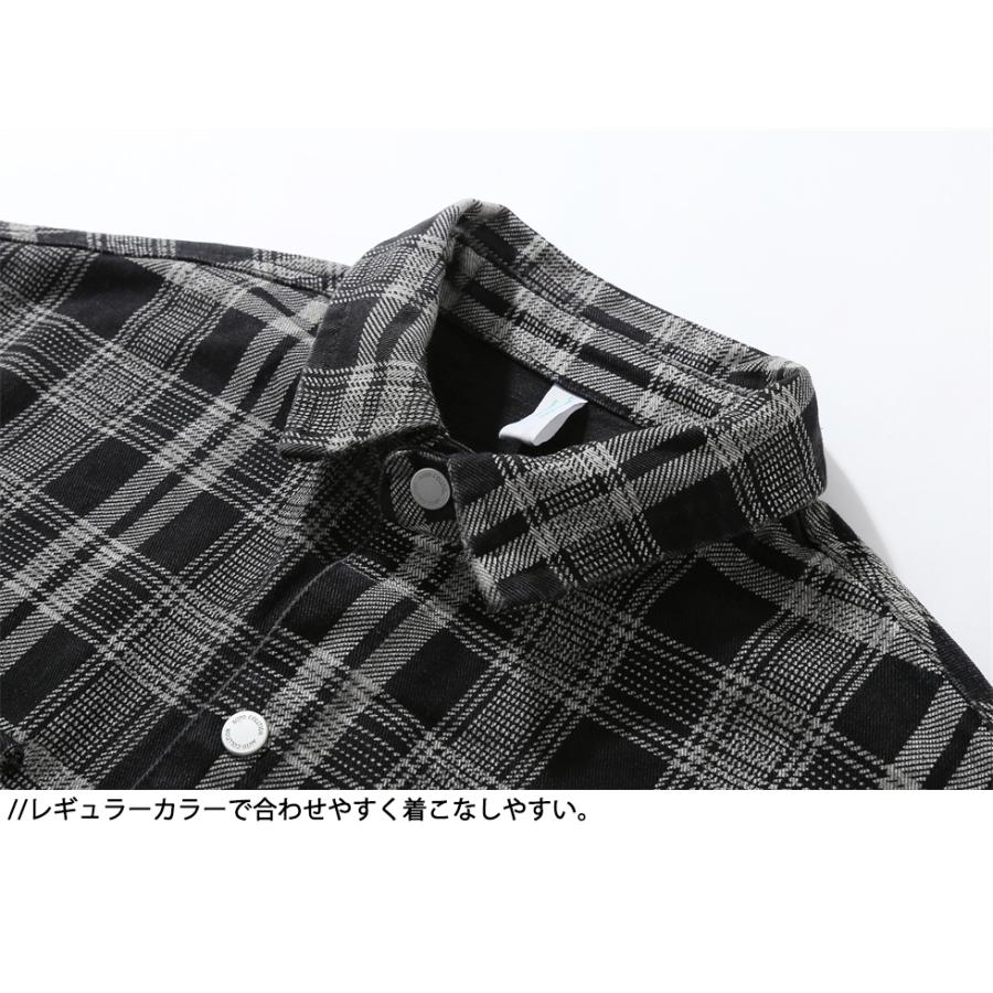 ジャケット ブルゾン シャツジャケット メンズ カバーオール デニム 千鳥格子 チェック柄 Gジャン 春 秋 カジュアル きれいめ おしゃれ 大きいサイズ 両ポケット | ホームアイホーム | 03