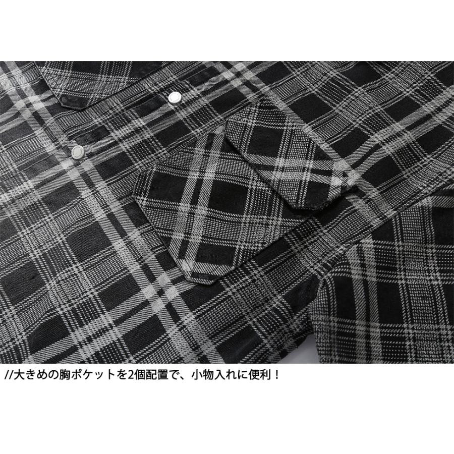ジャケット ブルゾン シャツジャケット メンズ カバーオール デニム 千鳥格子 チェック柄 Gジャン 春 秋 カジュアル きれいめ おしゃれ 大きいサイズ 両ポケット | ホームアイホーム | 04