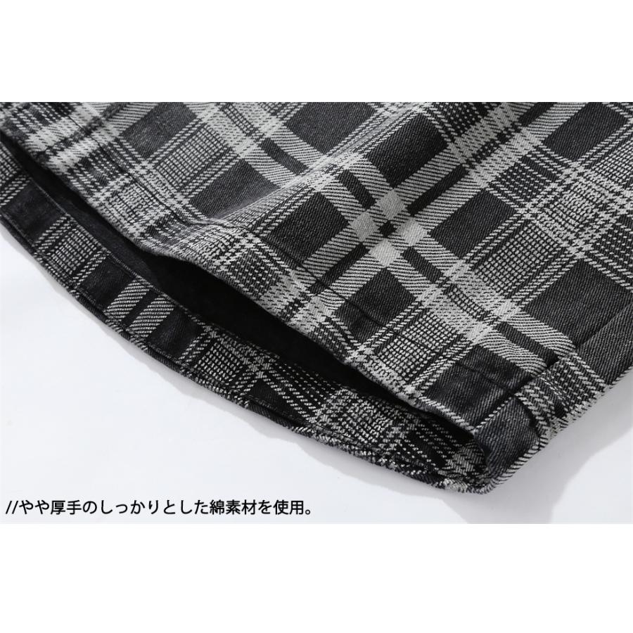 ジャケット ブルゾン シャツジャケット メンズ カバーオール デニム 千鳥格子 チェック柄 Gジャン 春 秋 カジュアル きれいめ おしゃれ 大きいサイズ 両ポケット | ホームアイホーム | 05