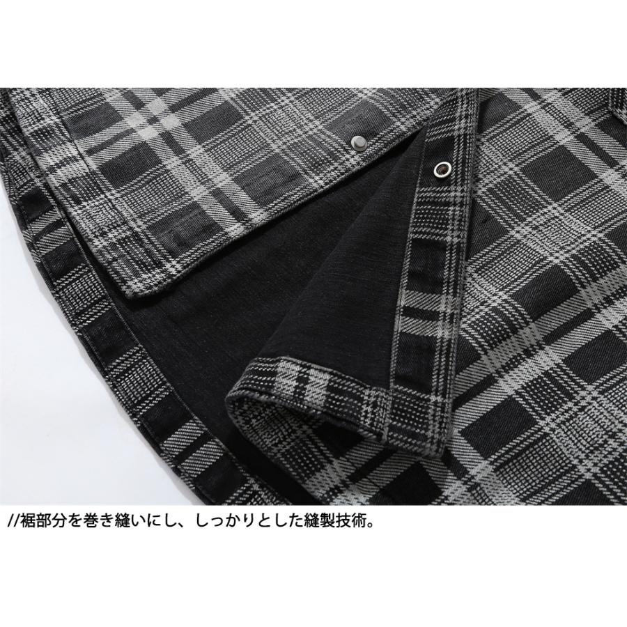 ジャケット ブルゾン シャツジャケット メンズ カバーオール デニム 千鳥格子 チェック柄 Gジャン 春 秋 カジュアル きれいめ おしゃれ 大きいサイズ 両ポケット | ホームアイホーム | 07