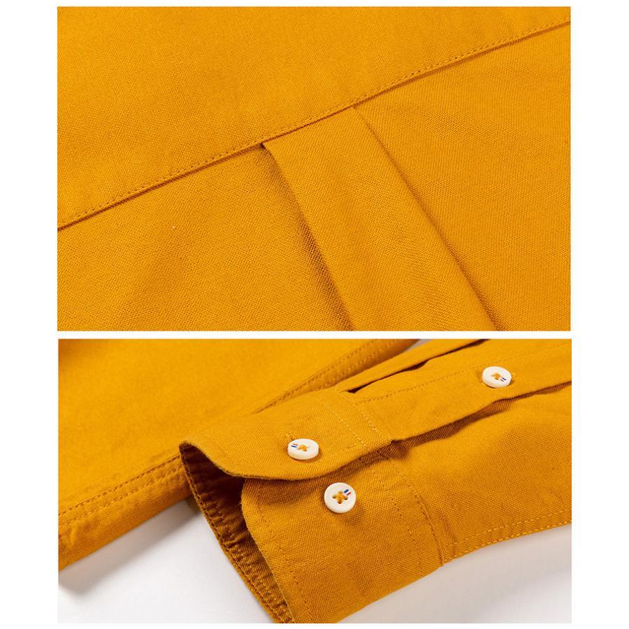 シャツ メンズ 無地 長袖 ストライプ オックスフォードシャツ ビジカジ バンドカラーポケット シンプル | ブランド登録なし | 05