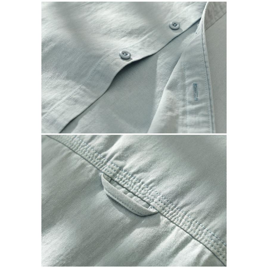 カジュアルシャツ 白シャツ 長袖 メンズ ワーク 作業 ポケット付きシンプル 羽織り | ブランド登録なし | 12