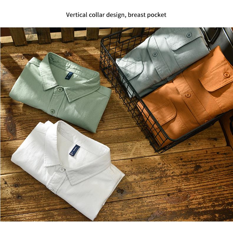 カジュアルシャツ 白シャツ 長袖 メンズ ワーク 作業 ポケット付きシンプル 羽織り | ブランド登録なし | 02