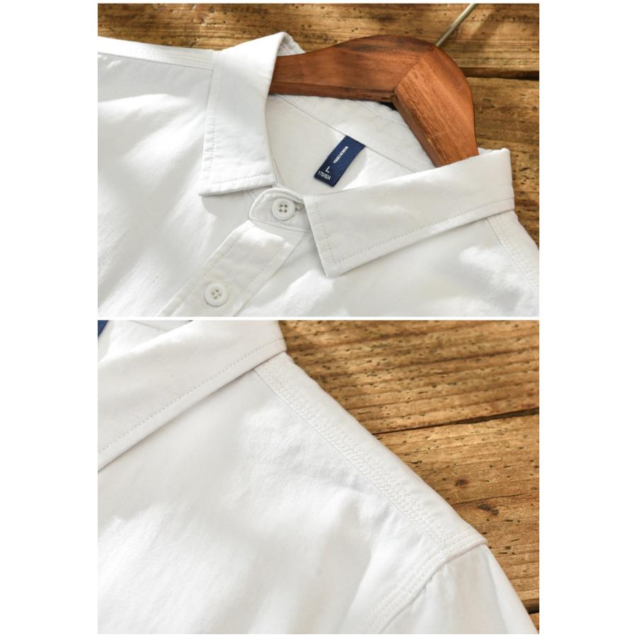 カジュアルシャツ 白シャツ 長袖 メンズ ワーク 作業 ポケット付きシンプル 羽織り | ブランド登録なし | 09