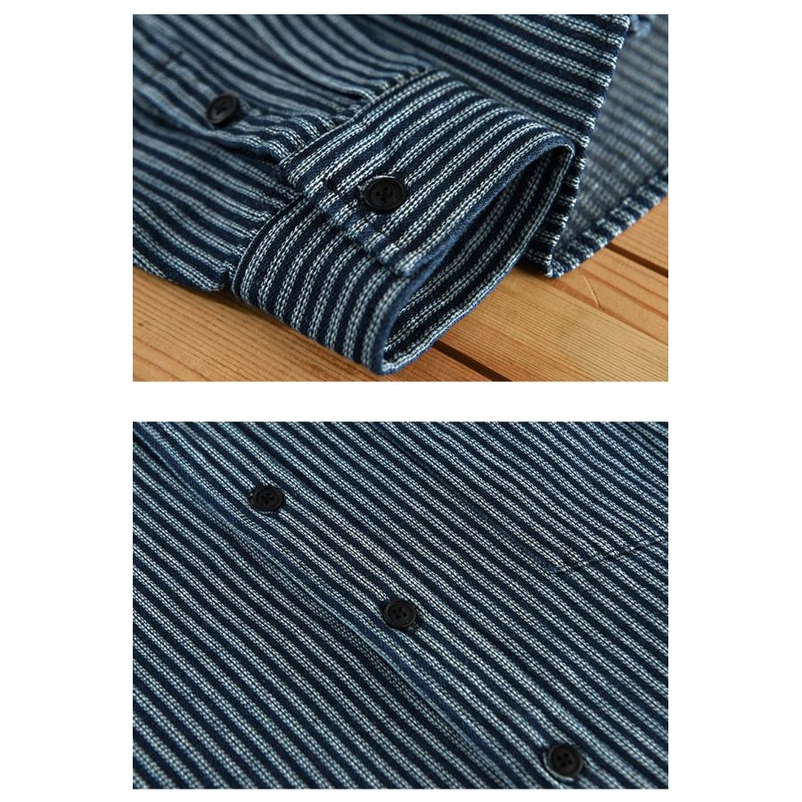 カジュアルシャツ ストライプシャツ 長袖 メンズ ストライプ柄 きれいめ ポケット付き 羽織り レギュラーカラー アメカジ おしゃれ トップス ライトアウター | ホームアイホーム | 12