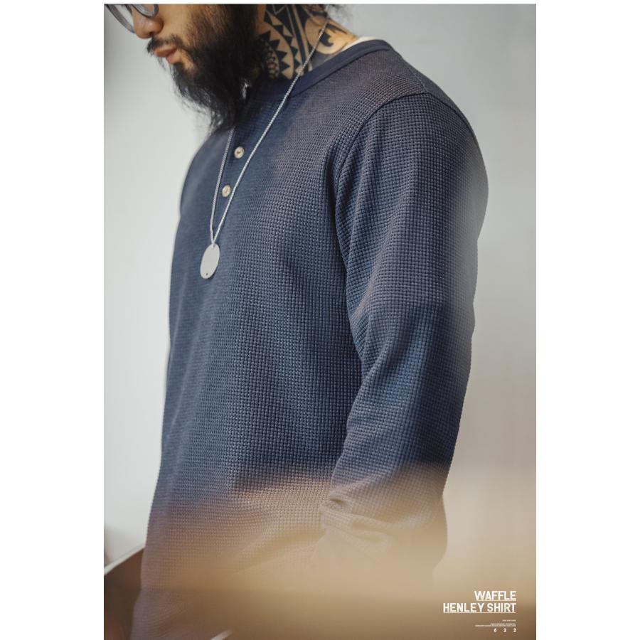 tシャツ メンズ 長袖 ワッフル生地 ヘンリーネックtシャツ 無地 ゆったり カジュアル シンプル アメカジ おしゃれ カットソー ロンt Tシャツ トップス 春 秋 冬 | ホームアイホーム | 09