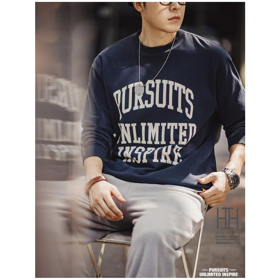 Tシャツ メンズ 長袖 長袖Tシャツ メンズ ロンT メンズ ロゴT スローガン クルーネック 大きいサイズ 綿100 Tシャツ メンズ おしゃれ インナー トップス 厚手 | ホームアイホーム | 11