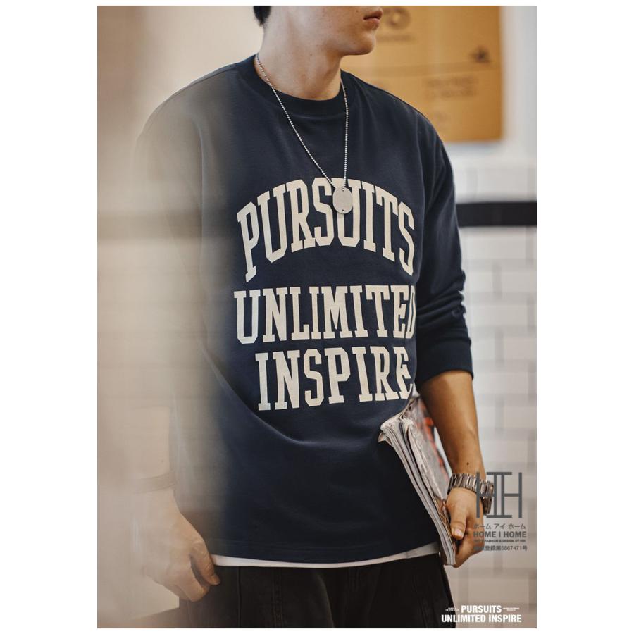 Tシャツ メンズ 長袖 長袖Tシャツ メンズ ロンT メンズ ロゴT スローガン クルーネック 大きいサイズ 綿100 Tシャツ メンズ おしゃれ インナー トップス 厚手 | ホームアイホーム | 09