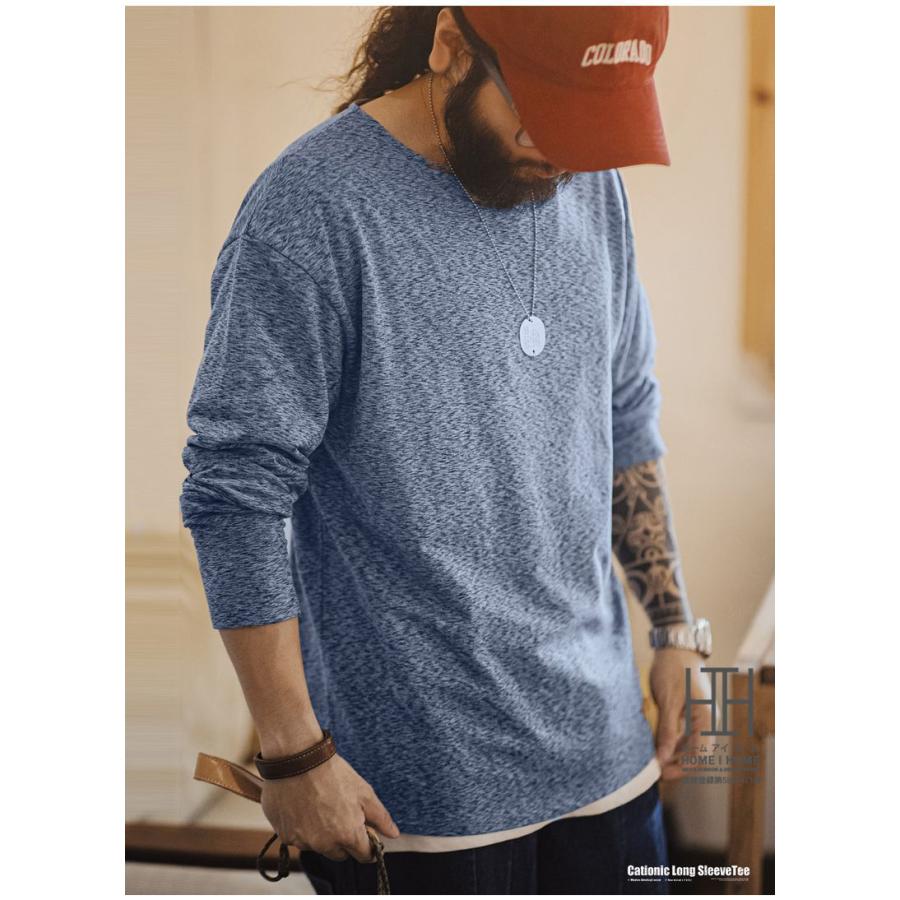 Tシャツ メンズ 長袖 長袖tシャツ メンズ ロンT メンズtシャツ 両面フリース アメカジ ストレッチ クルーネック 大きいサイズ おしゃれ オーバーサイズ 春 春服 | ホームアイホーム | 12