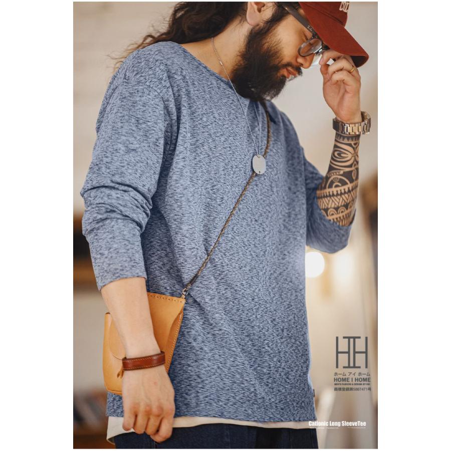 Tシャツ メンズ 長袖 長袖tシャツ メンズ ロンT メンズtシャツ 両面フリース アメカジ ストレッチ クルーネック 大きいサイズ おしゃれ オーバーサイズ 春 春服 | ホームアイホーム | 13