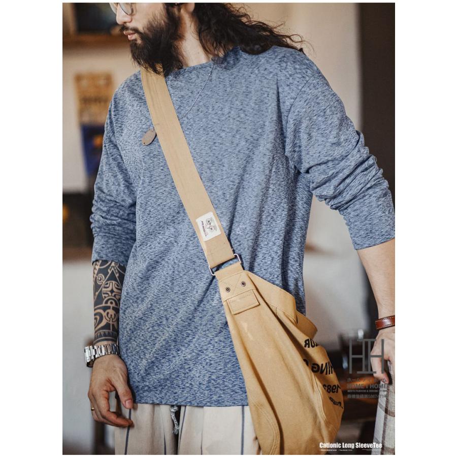 Tシャツ メンズ 長袖 長袖tシャツ メンズ ロンT メンズtシャツ 両面フリース アメカジ ストレッチ クルーネック 大きいサイズ おしゃれ オーバーサイズ 春 春服 | ホームアイホーム | 14