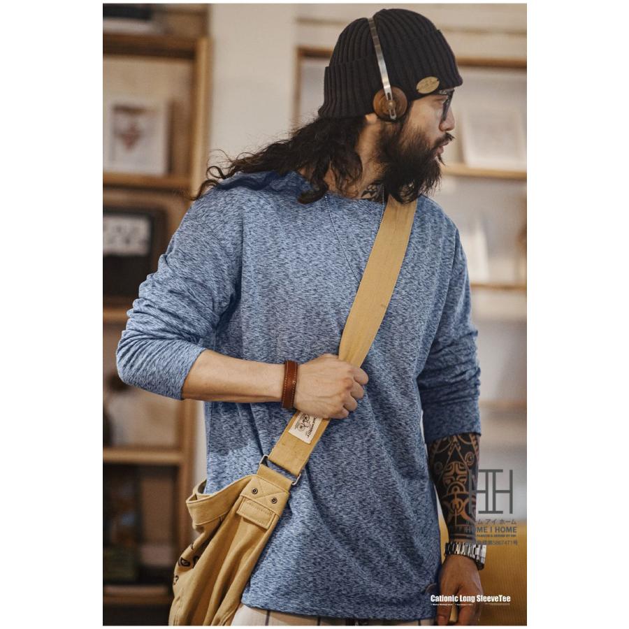 Tシャツ メンズ 長袖 長袖tシャツ メンズ ロンT メンズtシャツ 両面フリース アメカジ ストレッチ クルーネック 大きいサイズ おしゃれ オーバーサイズ 春 春服 | ホームアイホーム | 15