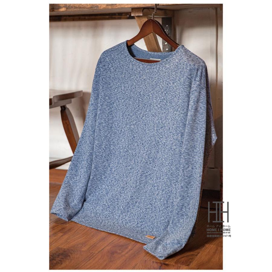 Tシャツ メンズ 長袖 長袖tシャツ メンズ ロンT メンズtシャツ 両面フリース アメカジ ストレッチ クルーネック 大きいサイズ おしゃれ オーバーサイズ 春 春服 | ホームアイホーム | 04