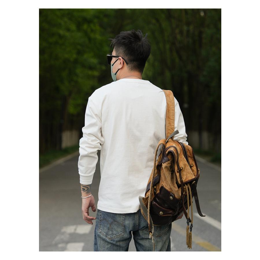 tシャツ Tシャツ メンズ カットソー 長袖ヘンリーネック 柔らかい 無地 シンプル カジュアル アメカジ おしゃれ きれいめ 春 秋 冬 インナー | ホームアイホーム | 09