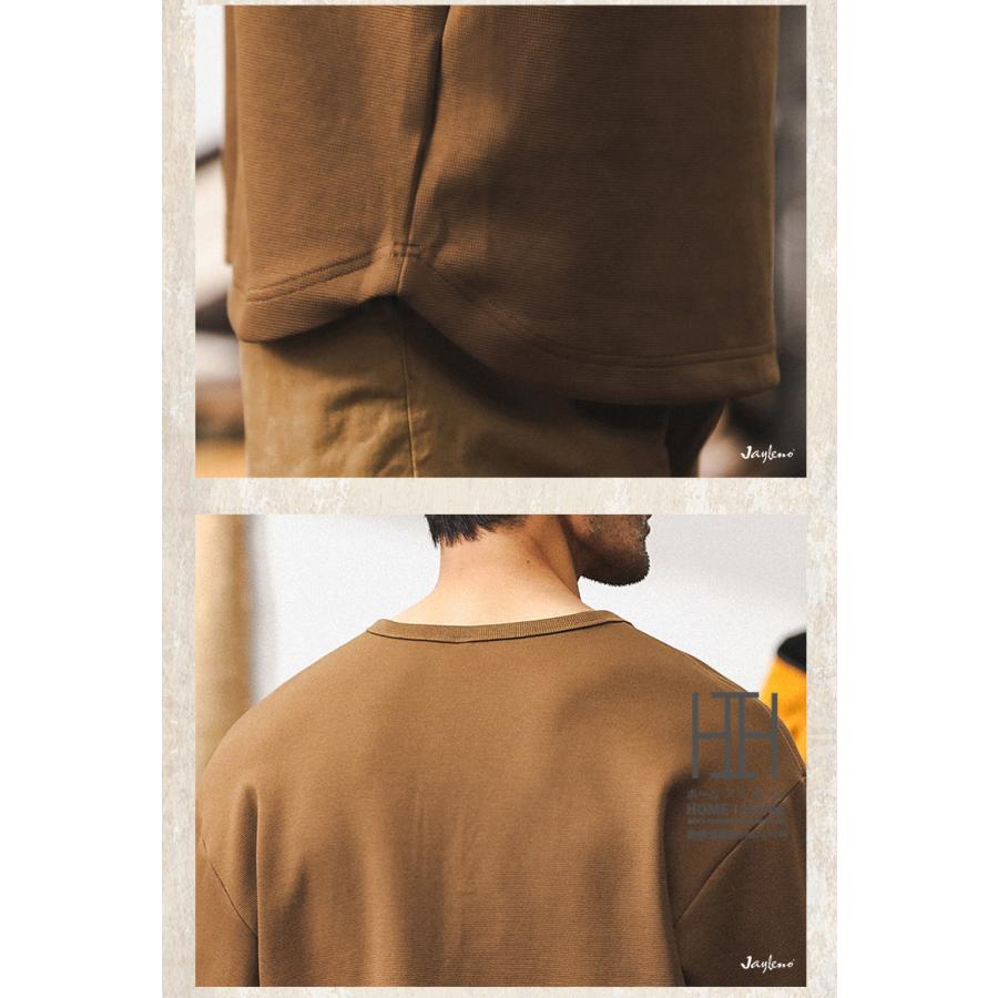 ヘンリーネック Tシャツ ヘンリーネックtシャツ メンズ 長袖  ヘビーウェイト ロンT 大きいサイズ おしゃれ 無地 スポーツ カジュアル カットソー 秋 冬 春服 | ホームアイホーム | 10