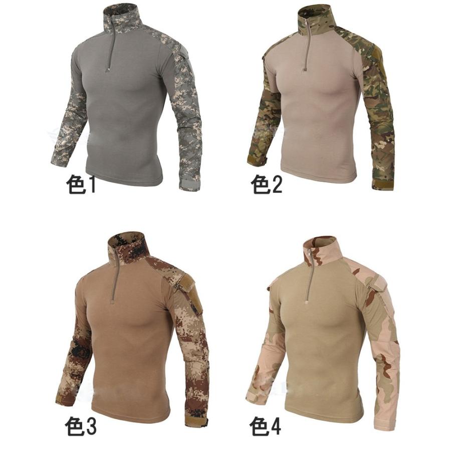 Tシャツ メンズ 迷彩 長袖 切り替え 通気 速乾 ヘンリーネック ミリタリー系 カジュアル スポーツ | ホームアイホーム | 01