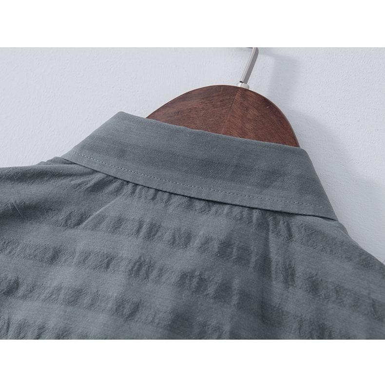 半袖シャツ 白シャツ ストライプ柄 メンズ カジュアル 柔らかい コットン ビジカジ 涼しい 夏服 トップス | ブランド登録なし | 15