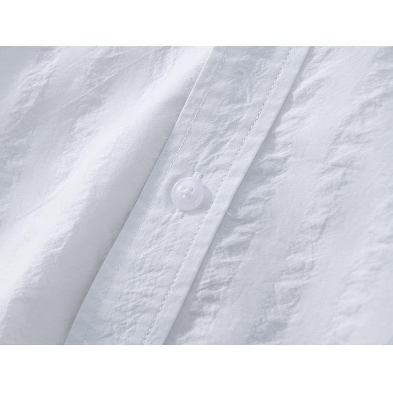 半袖シャツ 白シャツ ストライプ柄 メンズ カジュアル 柔らかい コットン ビジカジ 涼しい 夏服 トップス | ブランド登録なし | 09