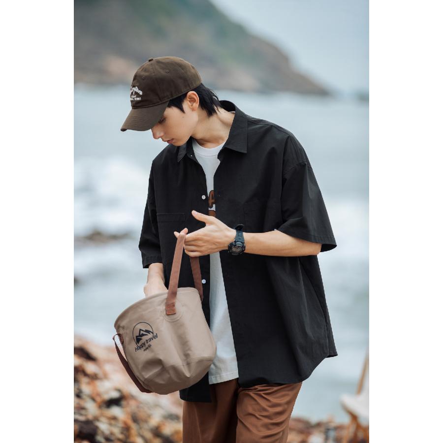 シャツ メンズ 半袖 ナイロンシャツ ストレッチ ポケット ビッグシルエット 大きいサイズ ワークシャツ キャンプシャツ 涼しい ゴルフ カジュアルシャツ 夏 | ホームアイホーム | 13