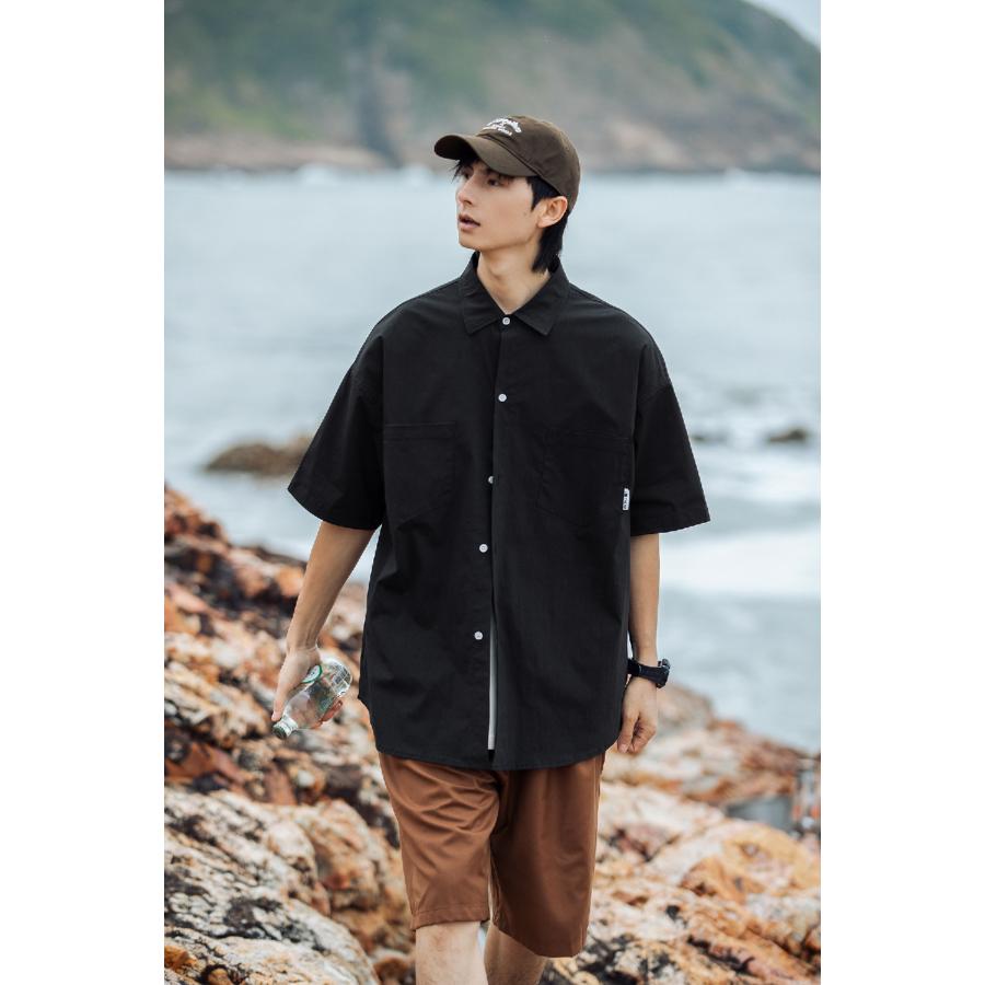 シャツ メンズ 半袖 ナイロンシャツ ストレッチ ポケット ビッグシルエット 大きいサイズ ワークシャツ キャンプシャツ 涼しい ゴルフ カジュアルシャツ 夏 | ホームアイホーム | 15